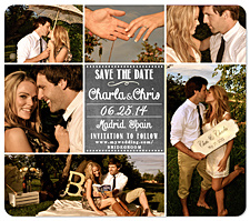 "6-Photo Collage Chalk" Save the Date Card